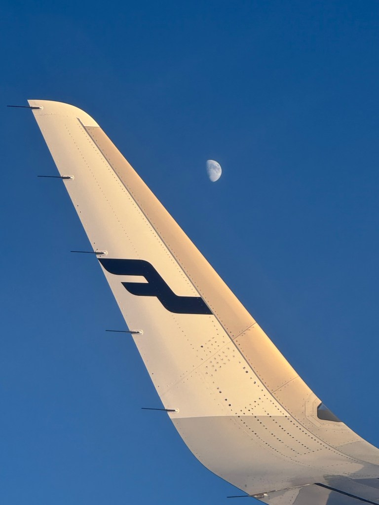 Finnair airplane wing